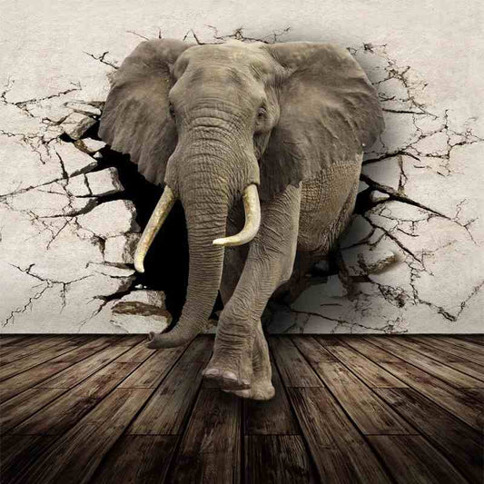 Elephant 3D Mural Wallpaper (SqM)