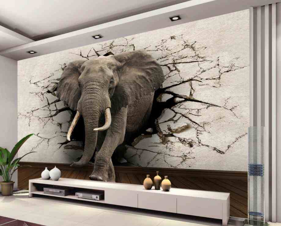 Elephant 3D Mural Wallpaper (SqM)