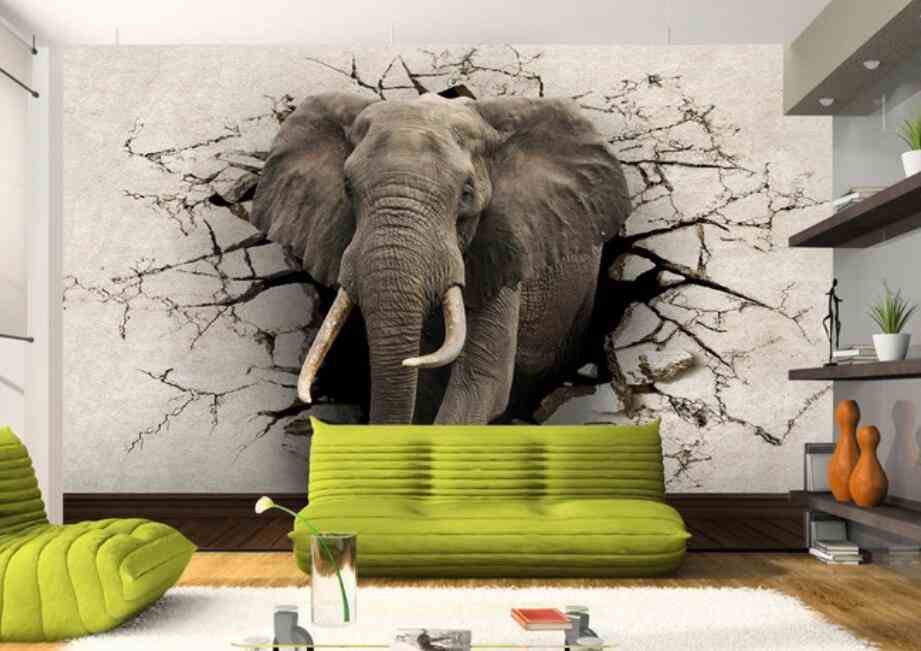 Elephant 3D Mural Wallpaper (SqM)