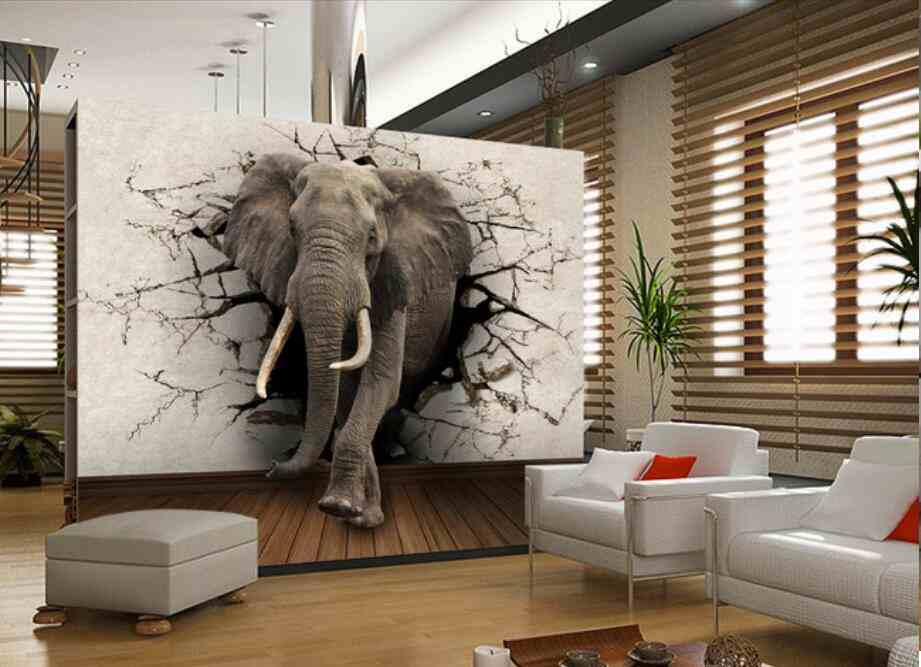Elephant 3D Mural Wallpaper (SqM)