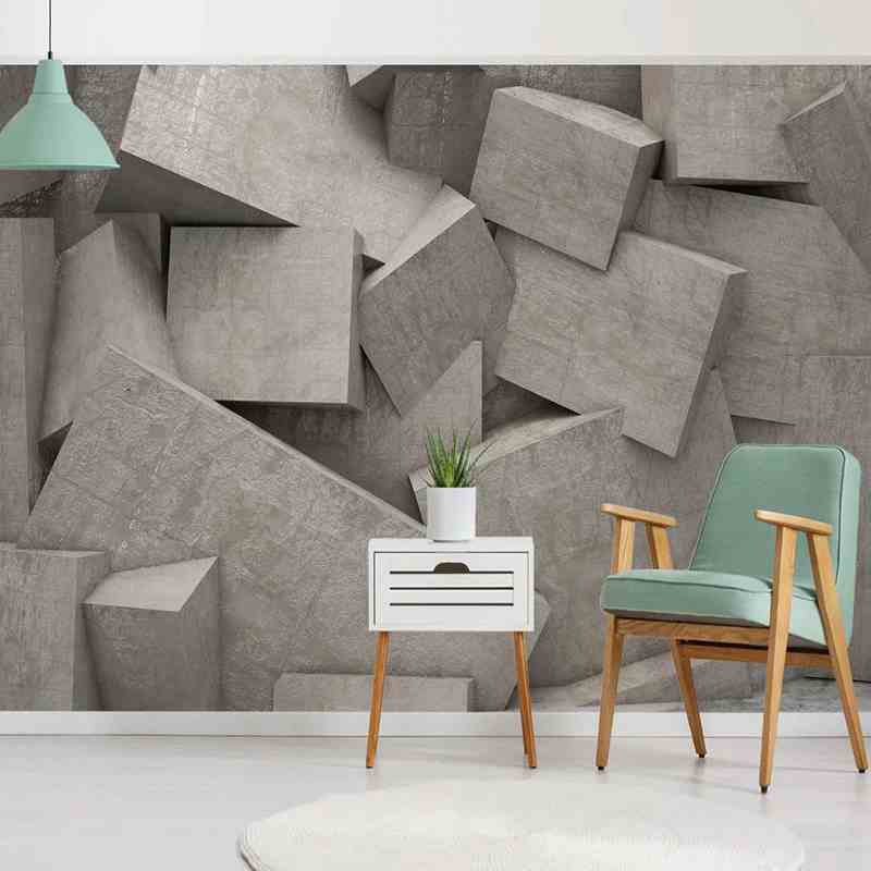 Geometric Abstract 3D Mural Wallpaper (SqM)