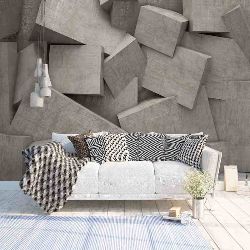 Geometric Abstract 3D Mural Wallpaper (SqM)