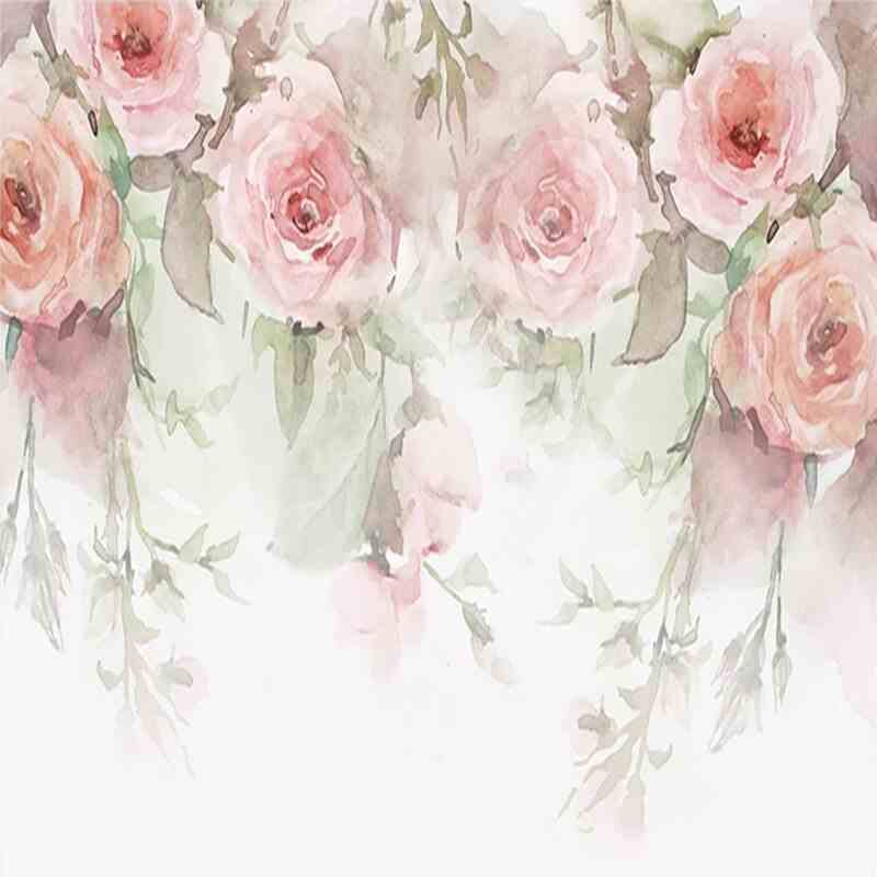 Pastel Falling Roses Mural Wallpaper (SqM)