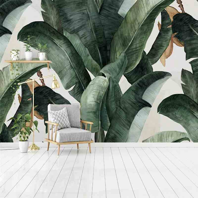 Retro Banana Leaves Mural Wallpaper (SqM)