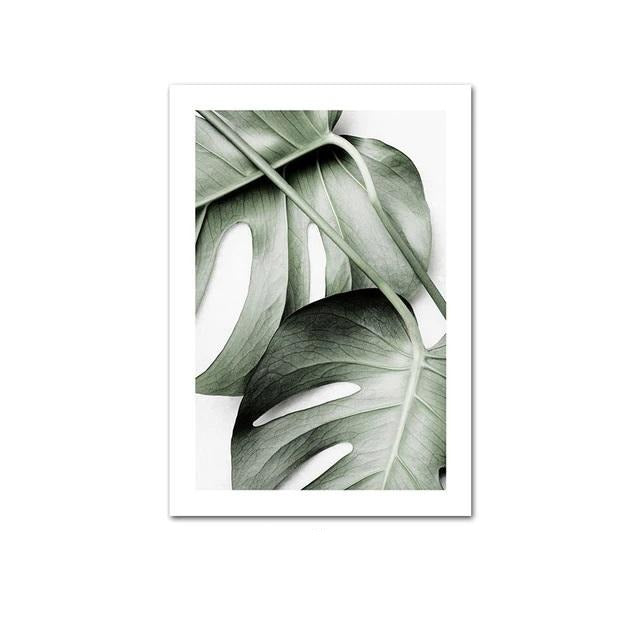 Monstera Green Leaf Canvas Print