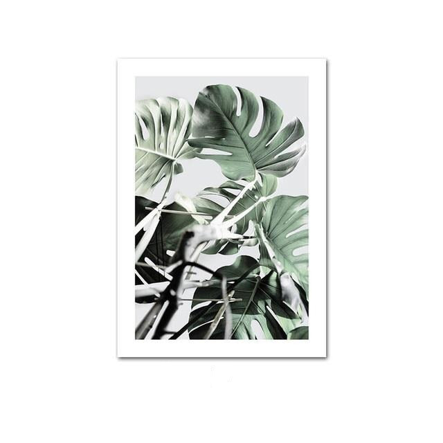 Monstera Green Leaves Canvas Print