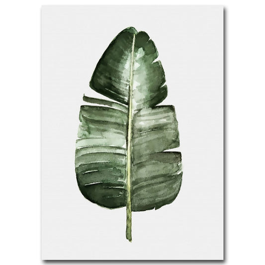 Watercolor Banana Leaf Canvas Print
