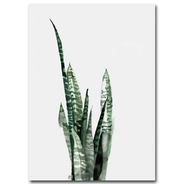 Nordic Watercolor Leaves Canvas Print