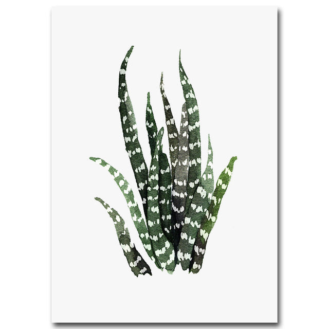 Nordic Watercolor Leaves Canvas Print