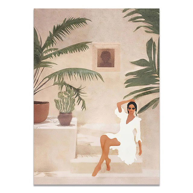 Summer Fashion Girl Canvas Print