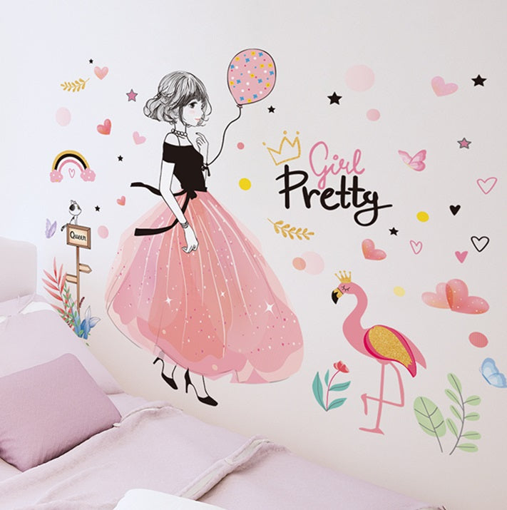 Pink Pretty Princess Girl Wall Decal