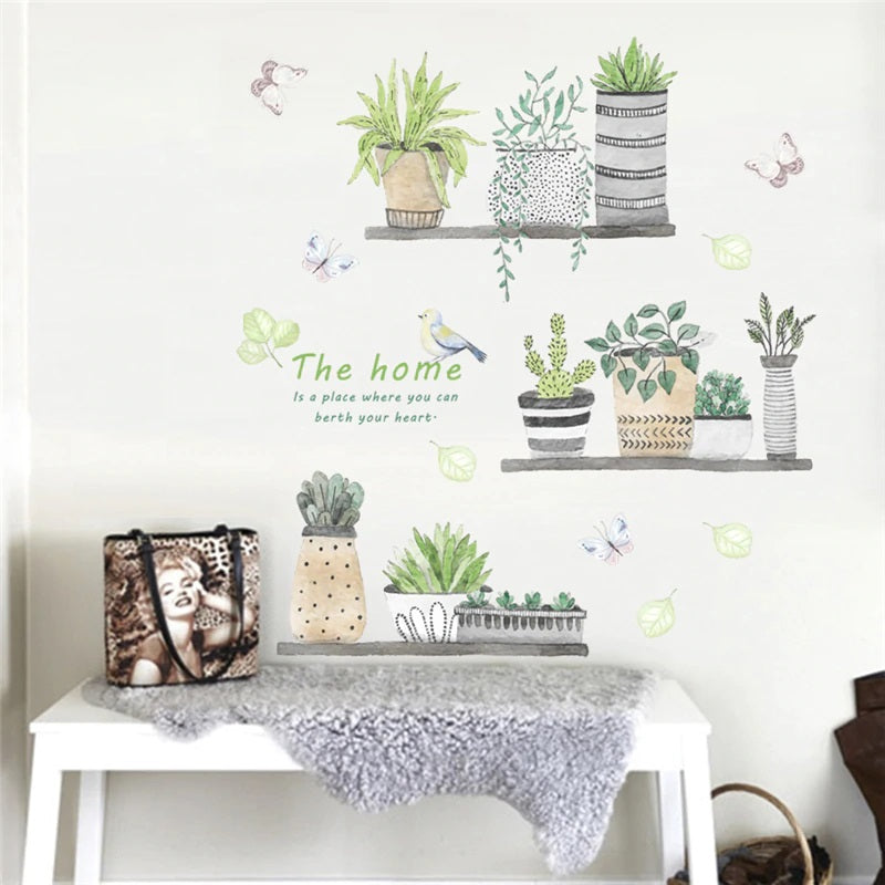 Garden Plants Pots Wall Decal