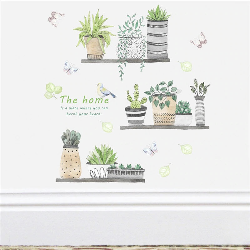 Garden Plants Pots Wall Decal