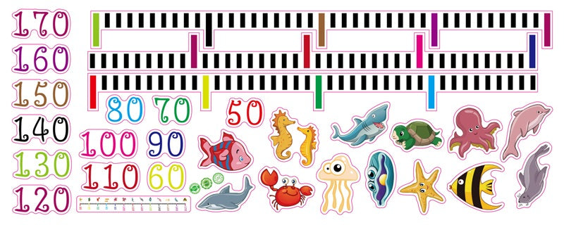 Sea Friends Height Measure Wall Decal