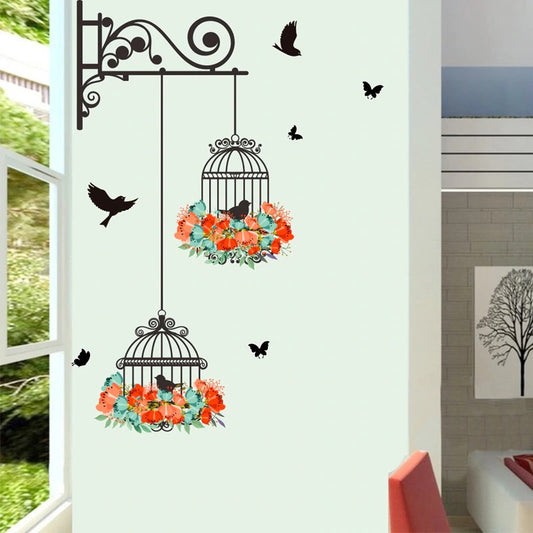 Colorful Birdcage Wall Decal