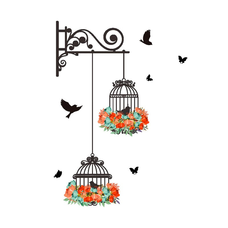 Colorful Birdcage Wall Decal