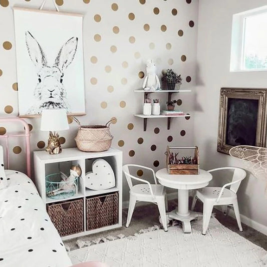 Gold Polka Dots Wall Decal