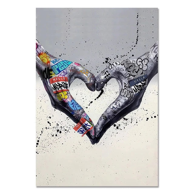 Heart Graffiti Canvas Print