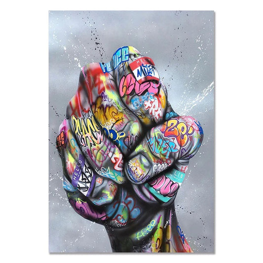 Fist Graffiti Canvas Print