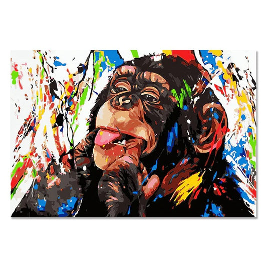 Monkey Graffiti Canvas Print