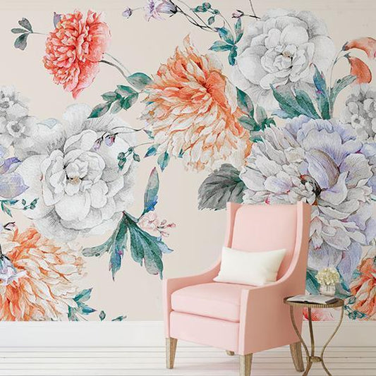 Pastel Peonies Mural Wallpaper (SqM)