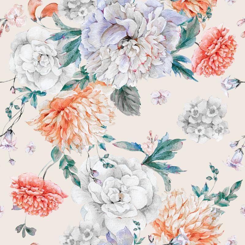 Pastel Peonies Mural Wallpaper (SqM)