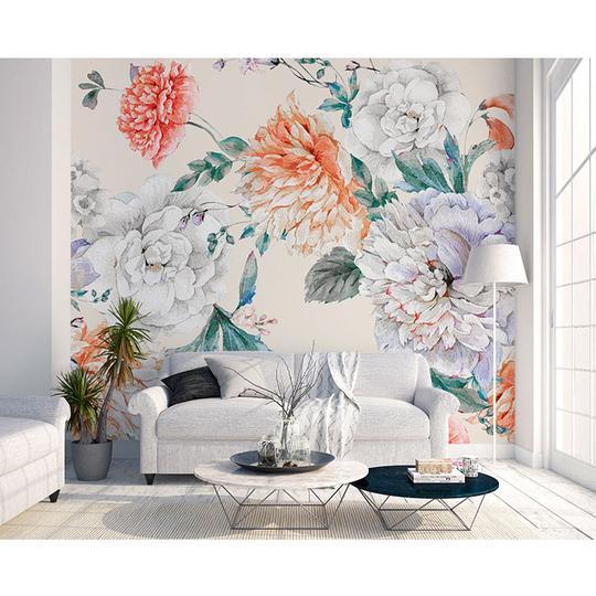 Pastel Peonies Mural Wallpaper (SqM)