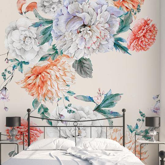 Pastel Peonies Mural Wallpaper (SqM)