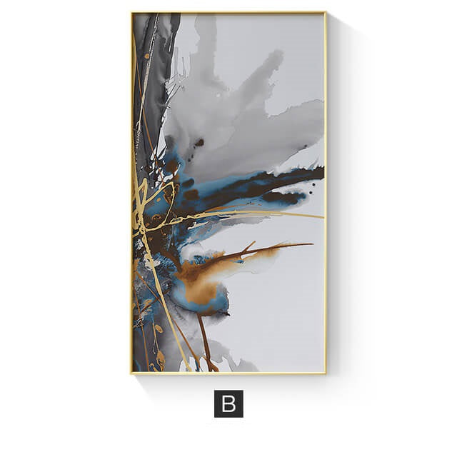 Abstract Ink Canvas Print | Minimalist Nordic Art Modern Poster Pictures For Living Room Bedroom Home Décor