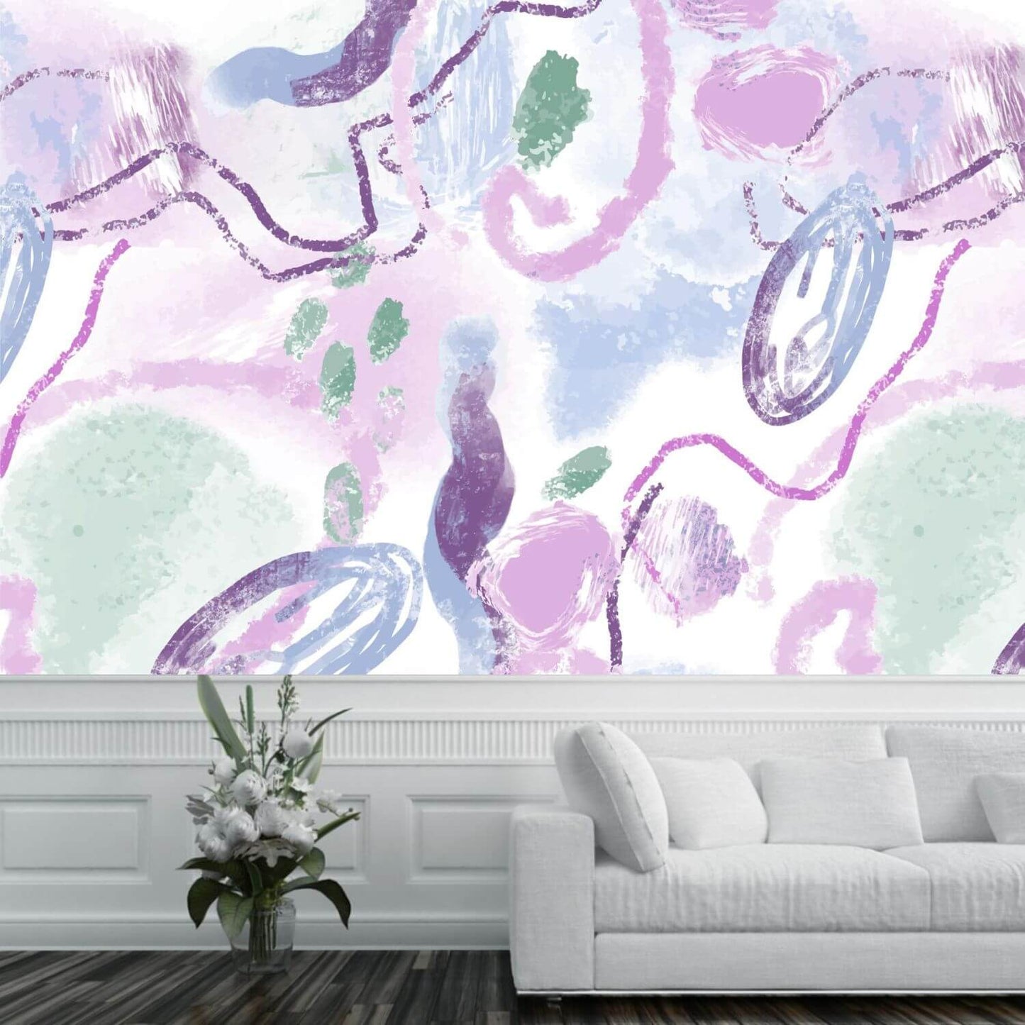 Abstract Lavender Mural Wallpaper (SqM)