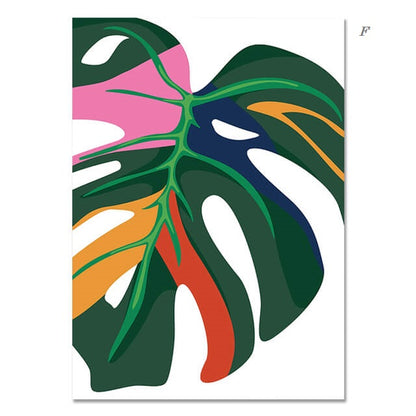 Monstera Leaves and Jungle Animals Canvas Prints | Flamingo Leopard Motivational Posters Nordic Style Wall Art For Living Room Bedroom Home Décor