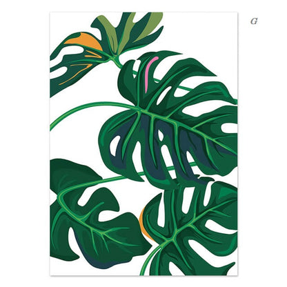 Monstera Leaves and Jungle Animals Canvas Prints | Flamingo Leopard Motivational Posters Nordic Style Wall Art For Living Room Bedroom Home Décor