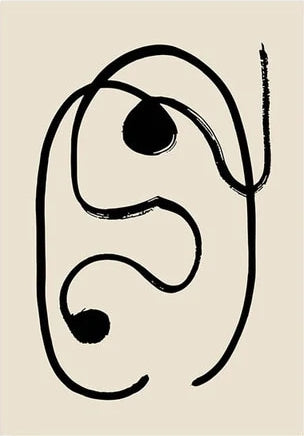 Black and White Minimalist Romantic Line Art Canvas Print | Nordic Abstract Modern Poster For Living Room Bedroom Home Décor