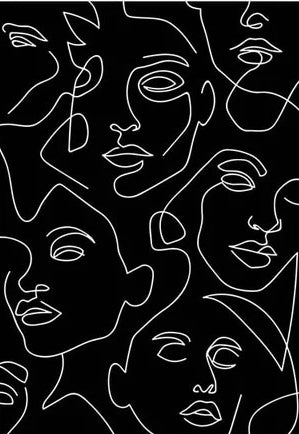 Black and White Minimalist Romantic Line Art Canvas Print | Nordic Abstract Modern Poster For Living Room Bedroom Home Décor