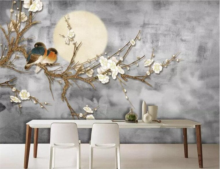 Blossom Tree in the Moonlight Mural Wallpaper (SqM)