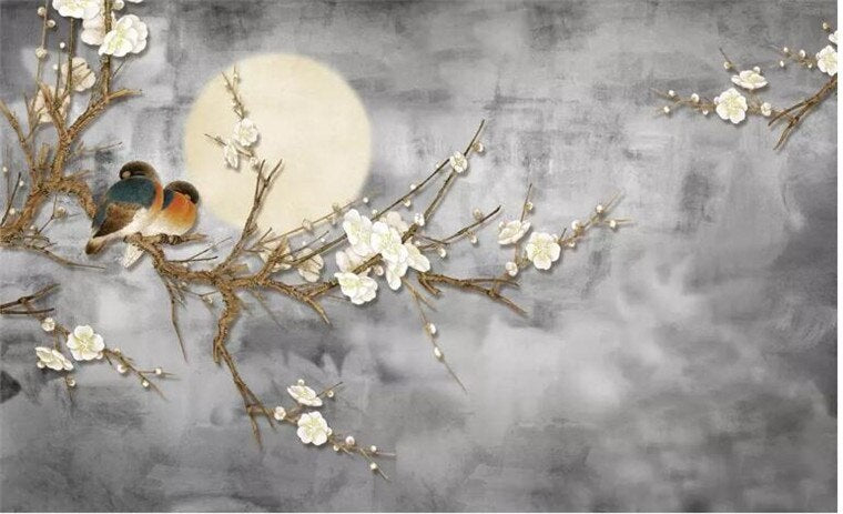 Blossom Tree in the Moonlight Mural Wallpaper (SqM)