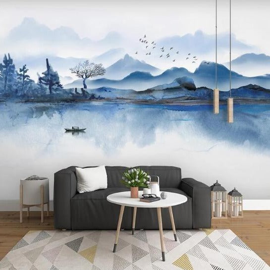 Blue Landscape Mural Wallpaper (SqM)