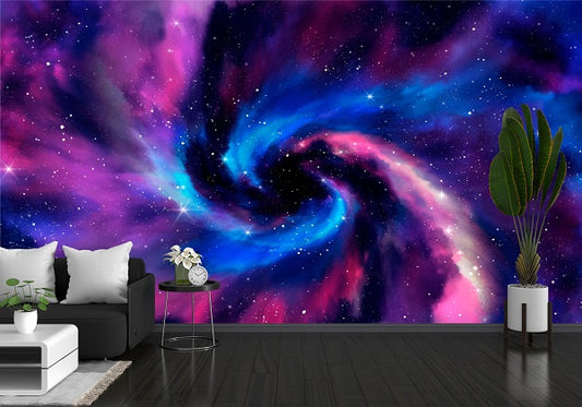 Blue Pink Galaxy Mural Wallpaper (SqM)