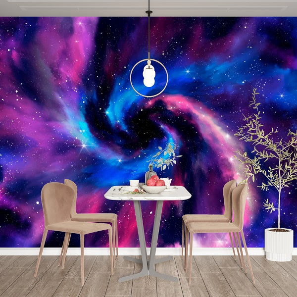 Blue Pink Galaxy Mural Wallpaper (SqM)