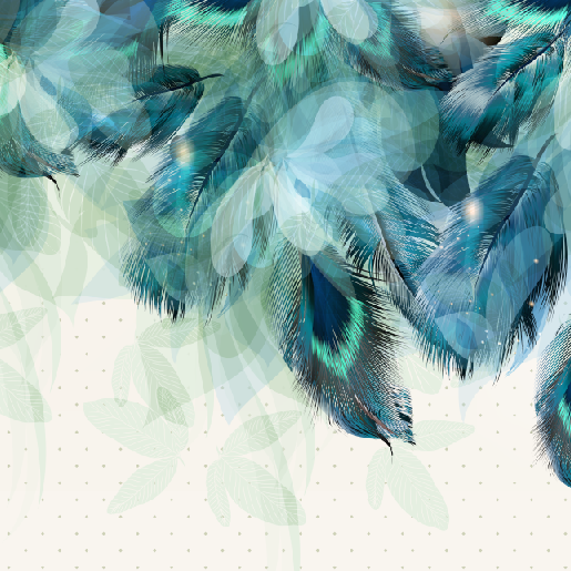 Azure Feathers Mural Wallpaper(SqM)