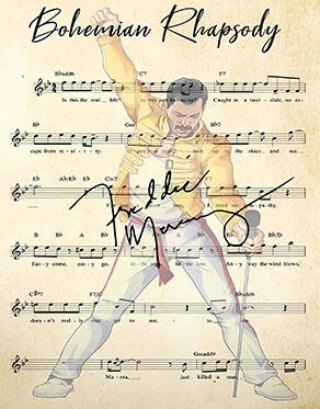 Bohemian Rhapsody Chord Canvas Print | Freddie Mercury Queen Portrait Poster For Living Room Loft Office Home Décor