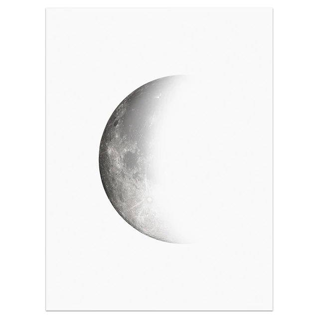 Grey Shades Moon Phases Canvas Print