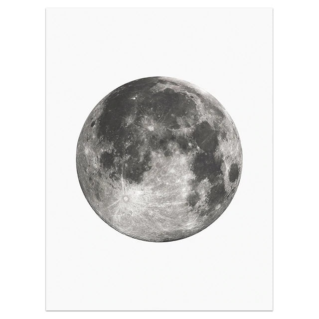 Grey Shades Moon Phases Canvas Print