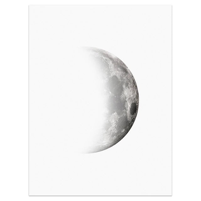 Grey Shades Moon Phases Canvas Print