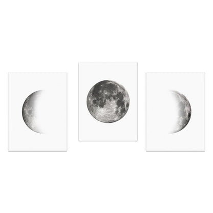 Grey Shades Moon Phases Canvas Print
