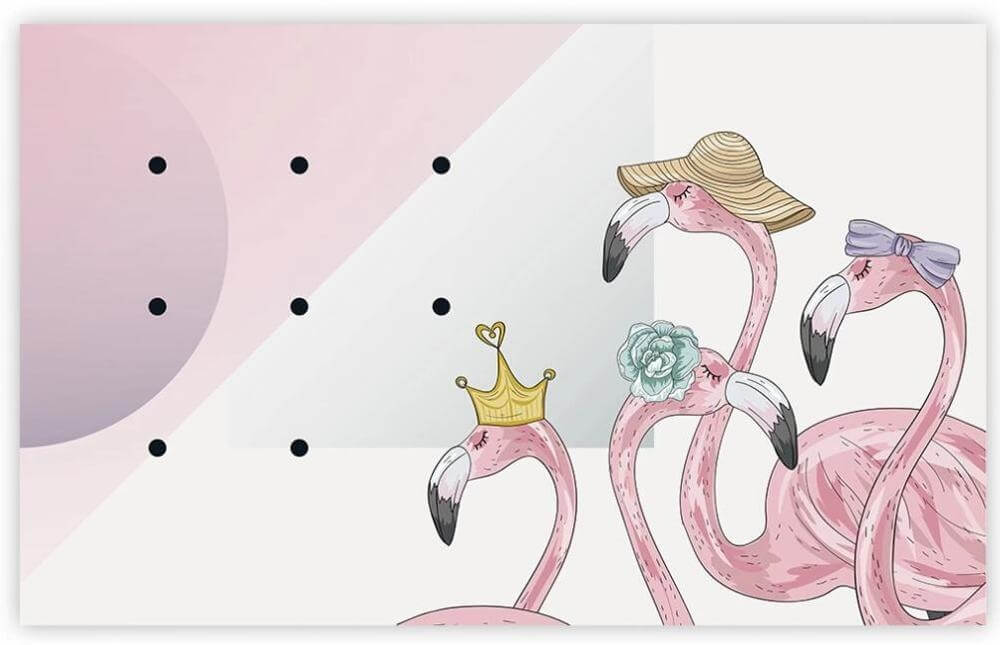 Cartoon Pink Flamingo Family Mural Wallpaper (SqM)