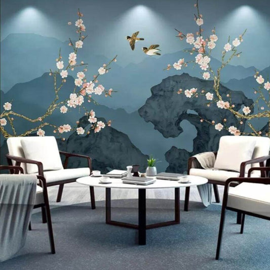 Chinoiserie Blossom Cherries Mural Wallpaper (SqM)