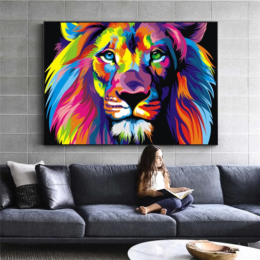 Colorful Lion Canvas Print