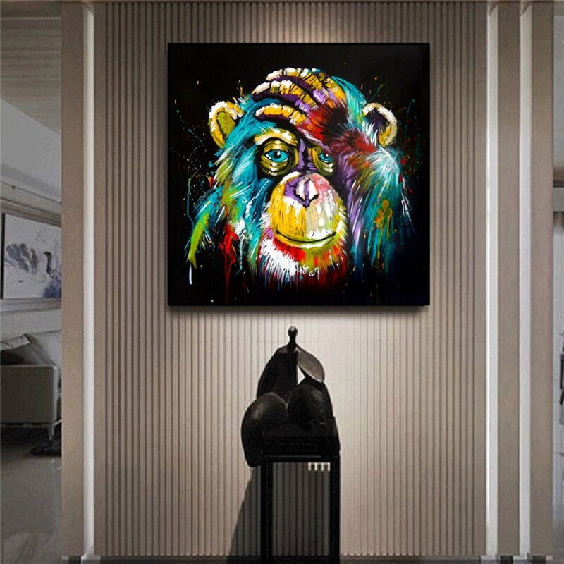 Colorful Monkey Canvas Print