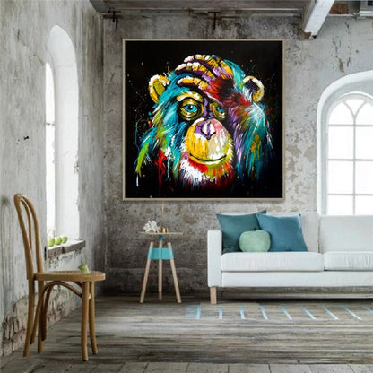 Colorful Monkey Canvas Print